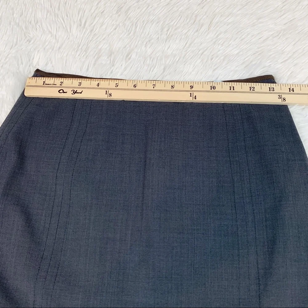 Paul Smith Blue Wool pleated slit knee length Skirt‎ straight pencil
